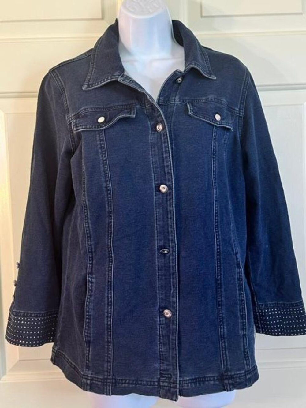 * Vintage Quacker Factory Dream Jeannes Dark Wash Denim Women Jacket Small